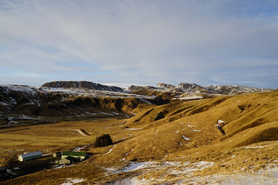 Islands Südküste im Winter bei Schnee