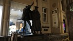 Bronze statues of Faust and Mephistopheles outside Auerbachs Keller, Großer Keller, and Historische Weinstuben.